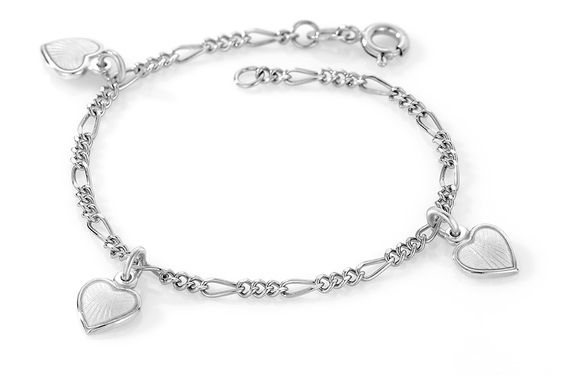 Armbånd Hjerter Charms Emalje Hvit