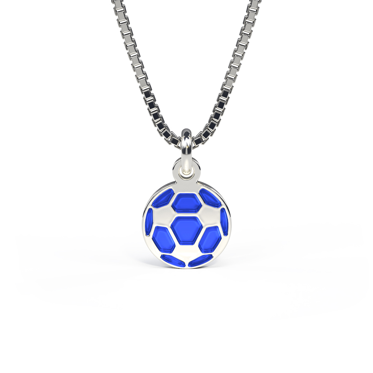 Halssmykke Fotball Emalje Blå