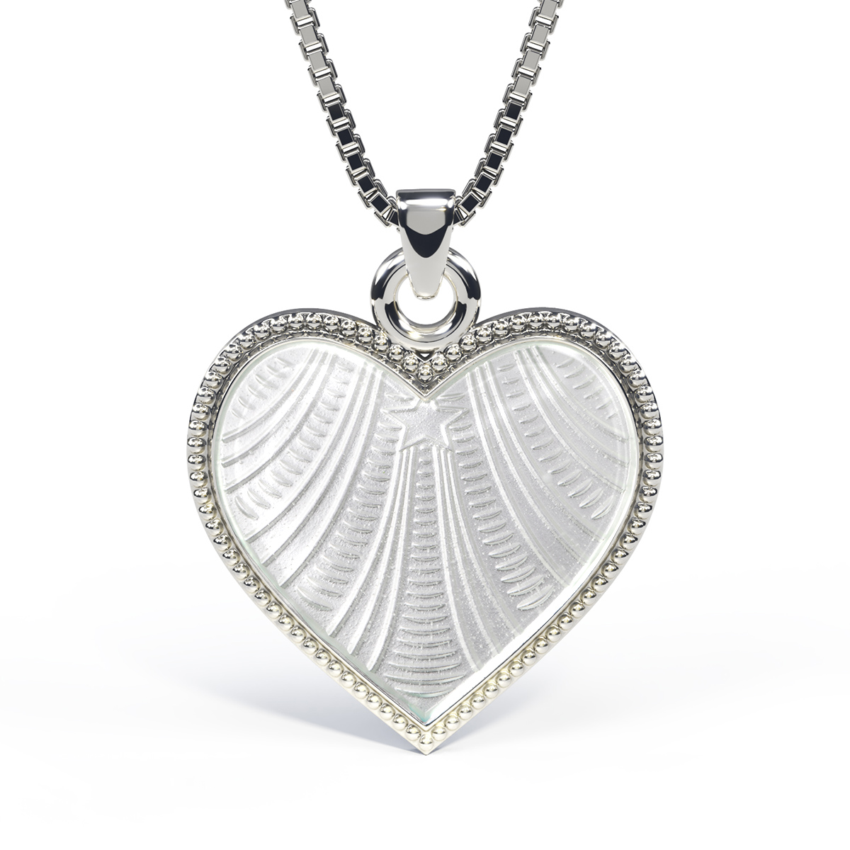 Halssmykke Hjerte Emalje Hvit