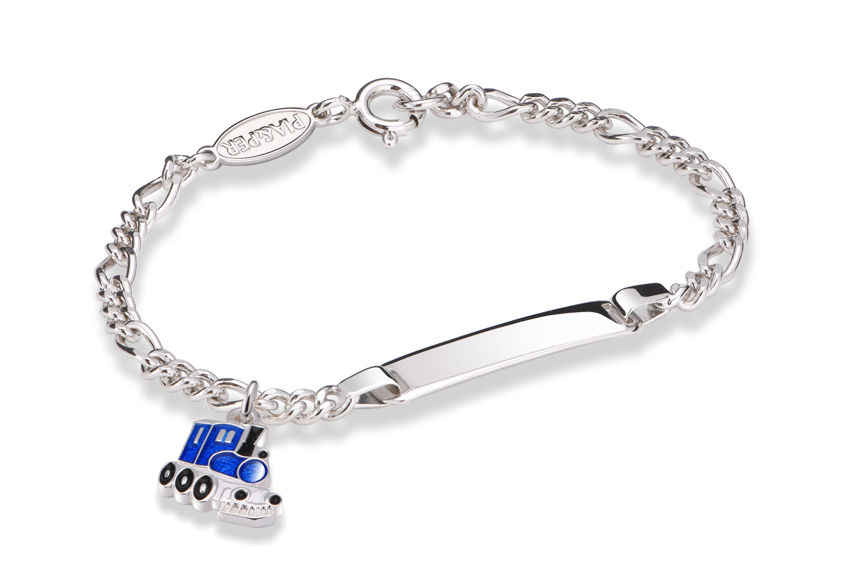 Armbånd Tog Charm Emalje Blå 