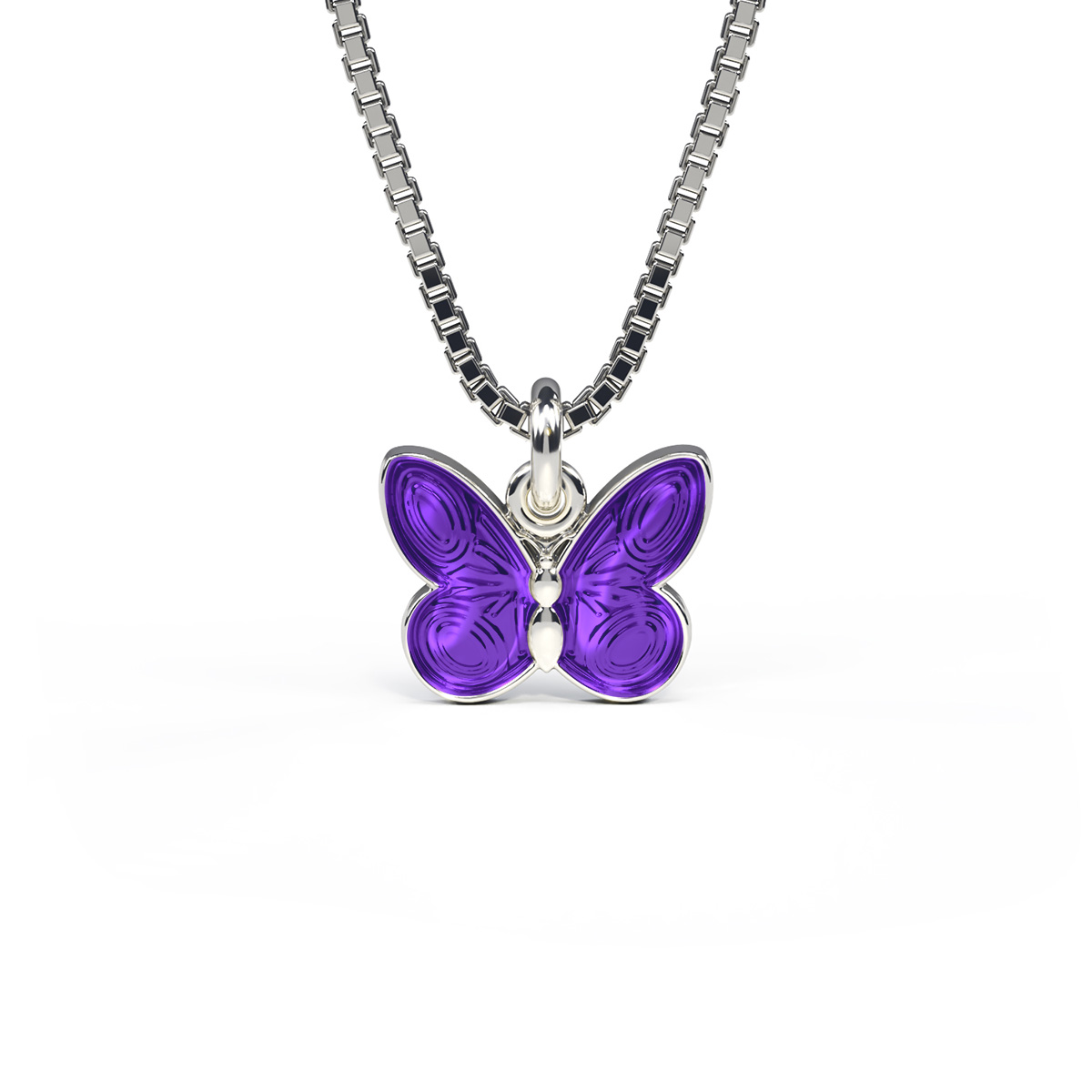 Halssmykke Sommerfugl Emalje Lilla