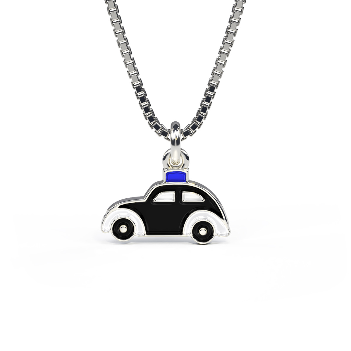 Halssmykke Politibil Emalje Sort 