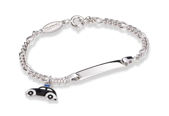 Armbånd Politibil Charm Emalje Sort