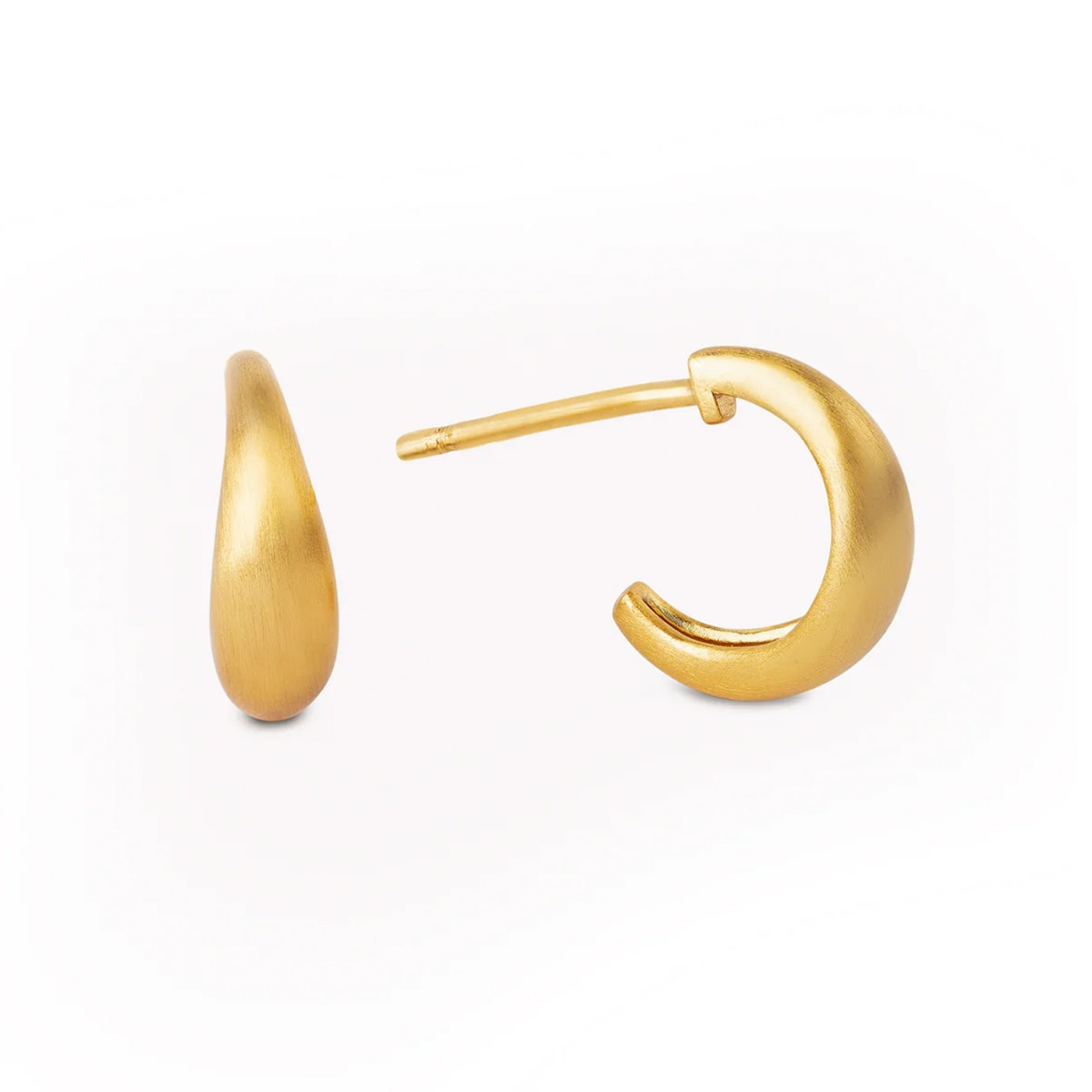 Ocean Flow Hoops 925 Forgylt Sølv