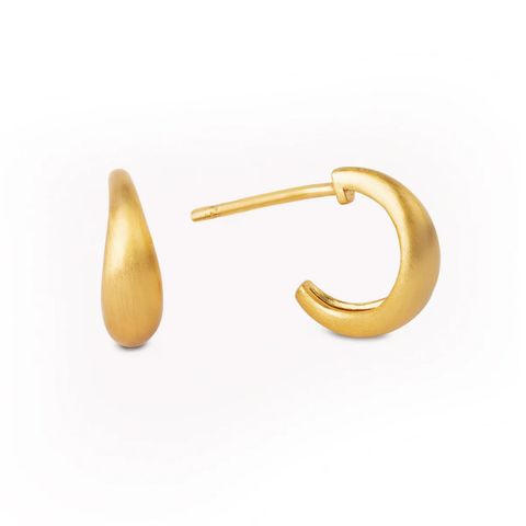 Ocean Flow Hoops 925 Forgylt Sølv