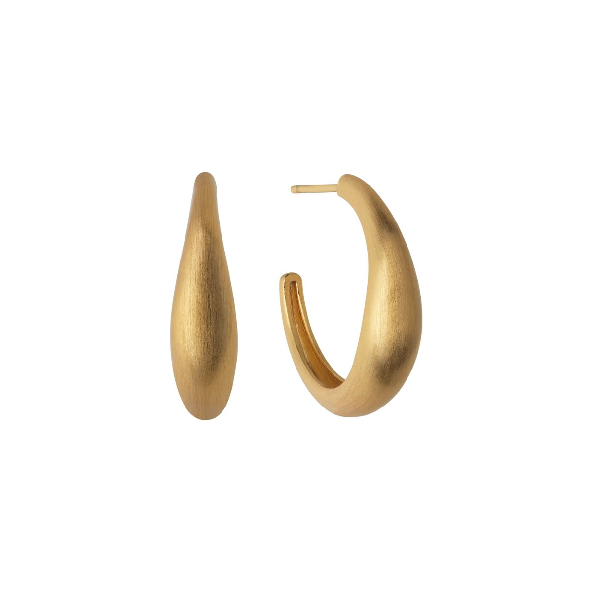 Ocean Flow Hoops 925 Forgylt Sølv