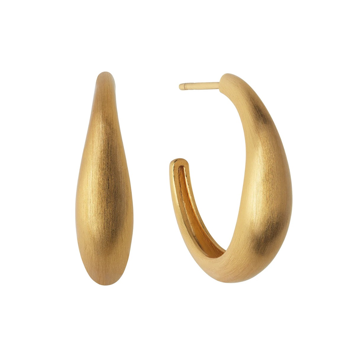 Ocean Flow Hoops 925 Forgylt Sølv