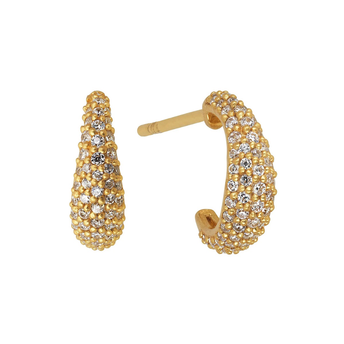 Ocean Flow Hoops Sparkle 925 Forgylt Sølv