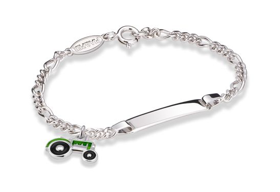 Armbånd Plate Traktor Charm Emalje Grønn