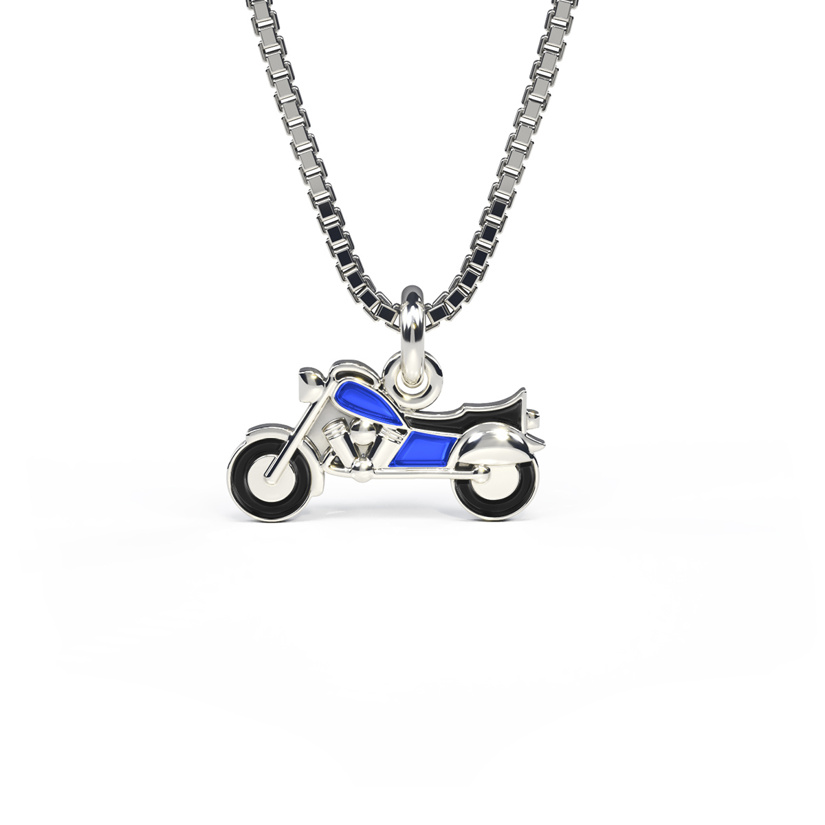 Halssmykke Motorsykkel Emalje Blå 