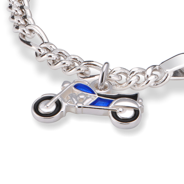 Vår motorsykkel har fine detaljer og glassemalje i nydelig blåfarge.
