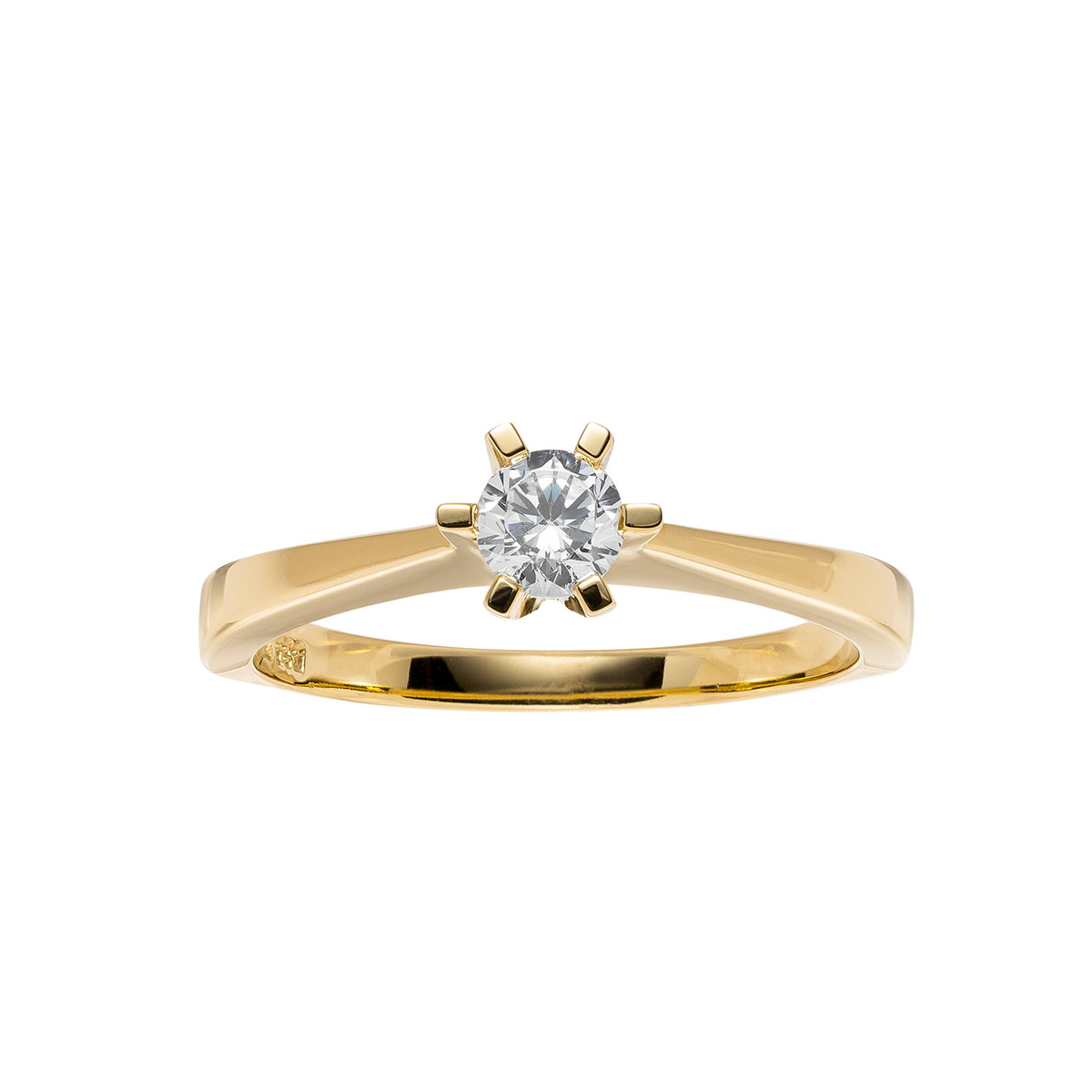 Diamantring 585 Gult Gull 0,26 ct.