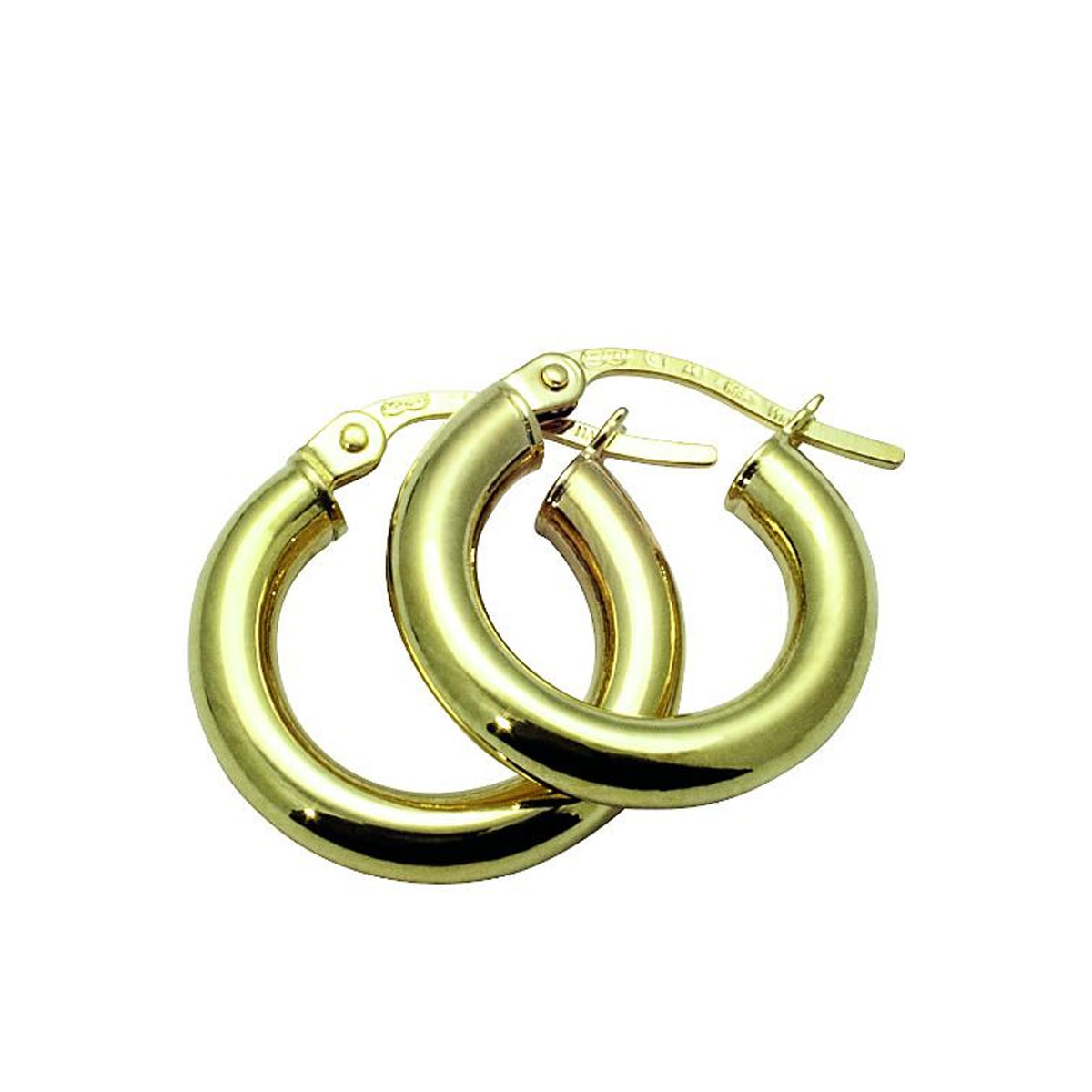 Øreringer 10 mm Gult Gull 