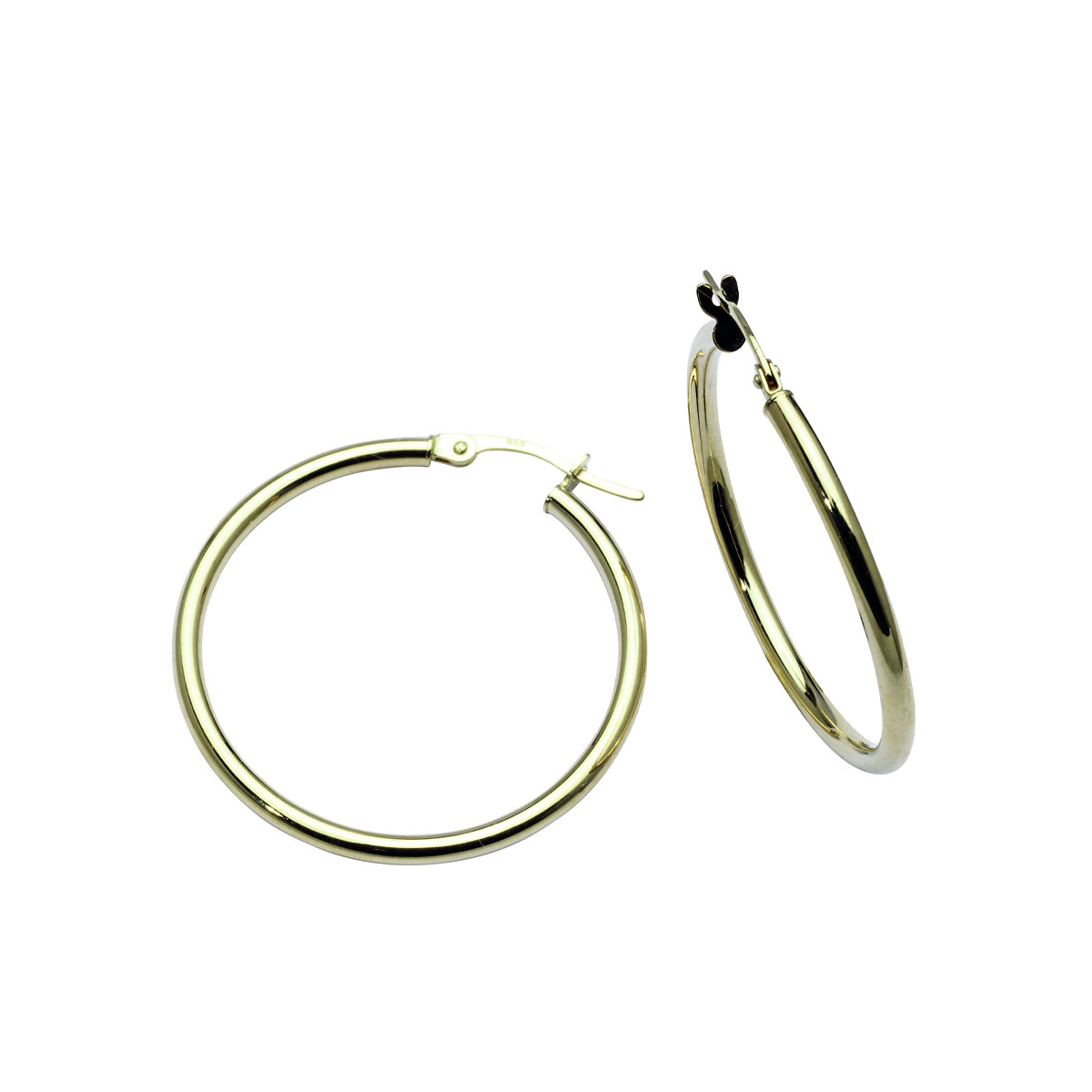 Øreringer 585 Gult Gull 25 mm