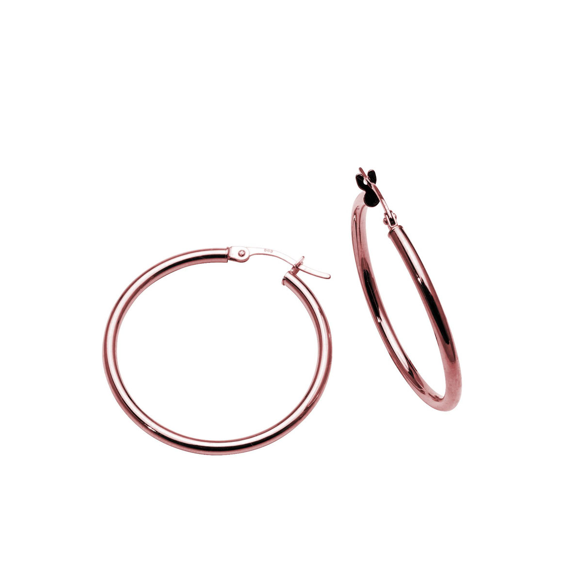 Øreringer 25mm Rosé Gull 