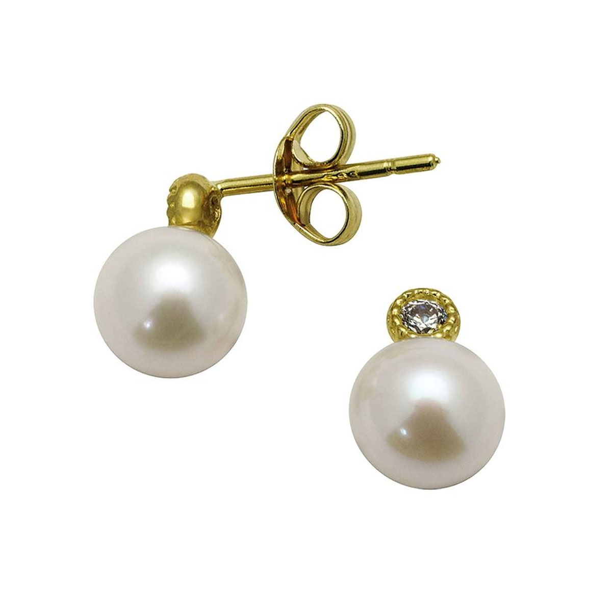 Øredobber Ferskvannsperler 585 Gult Gull 