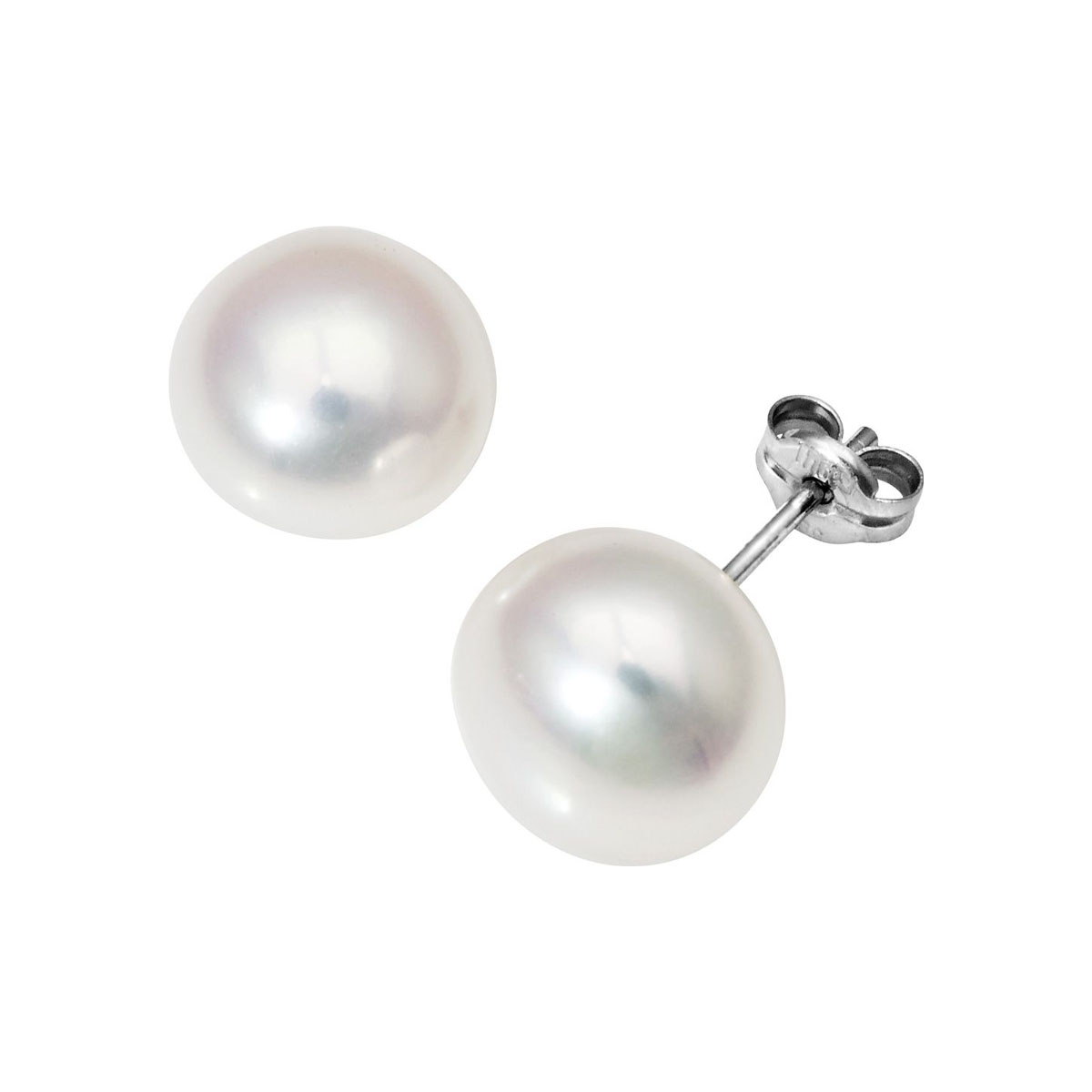 Øredobber Ferskvannsperle 585 Hvitt Gull