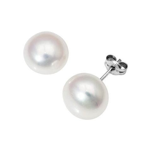 Øredobber Ferskvannsperle 585 Hvitt Gull