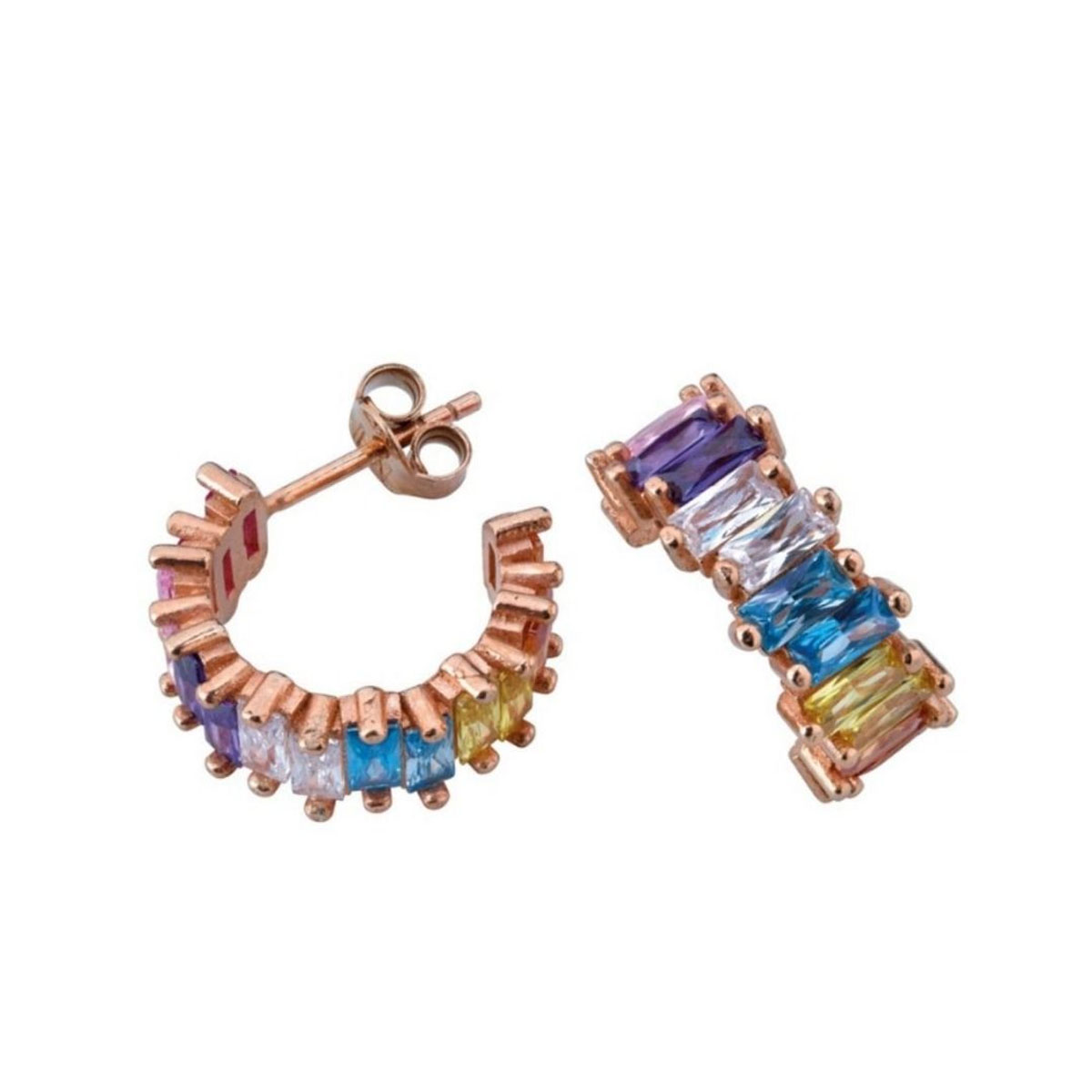 Øreringer Rainbow Sølv