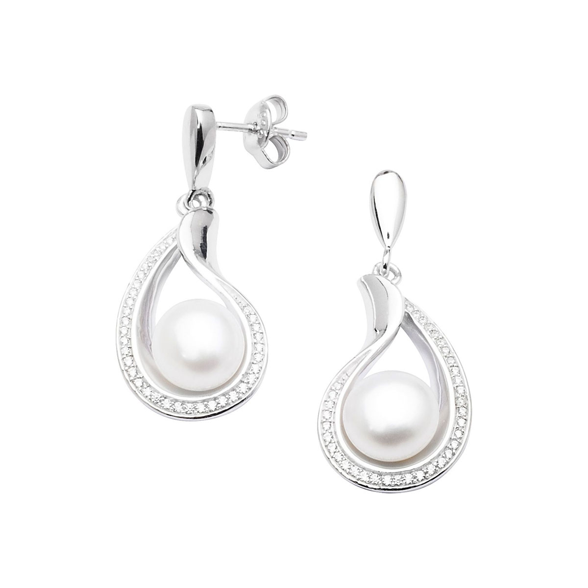 Øredobber Ferskvannsperle 925 Sølv