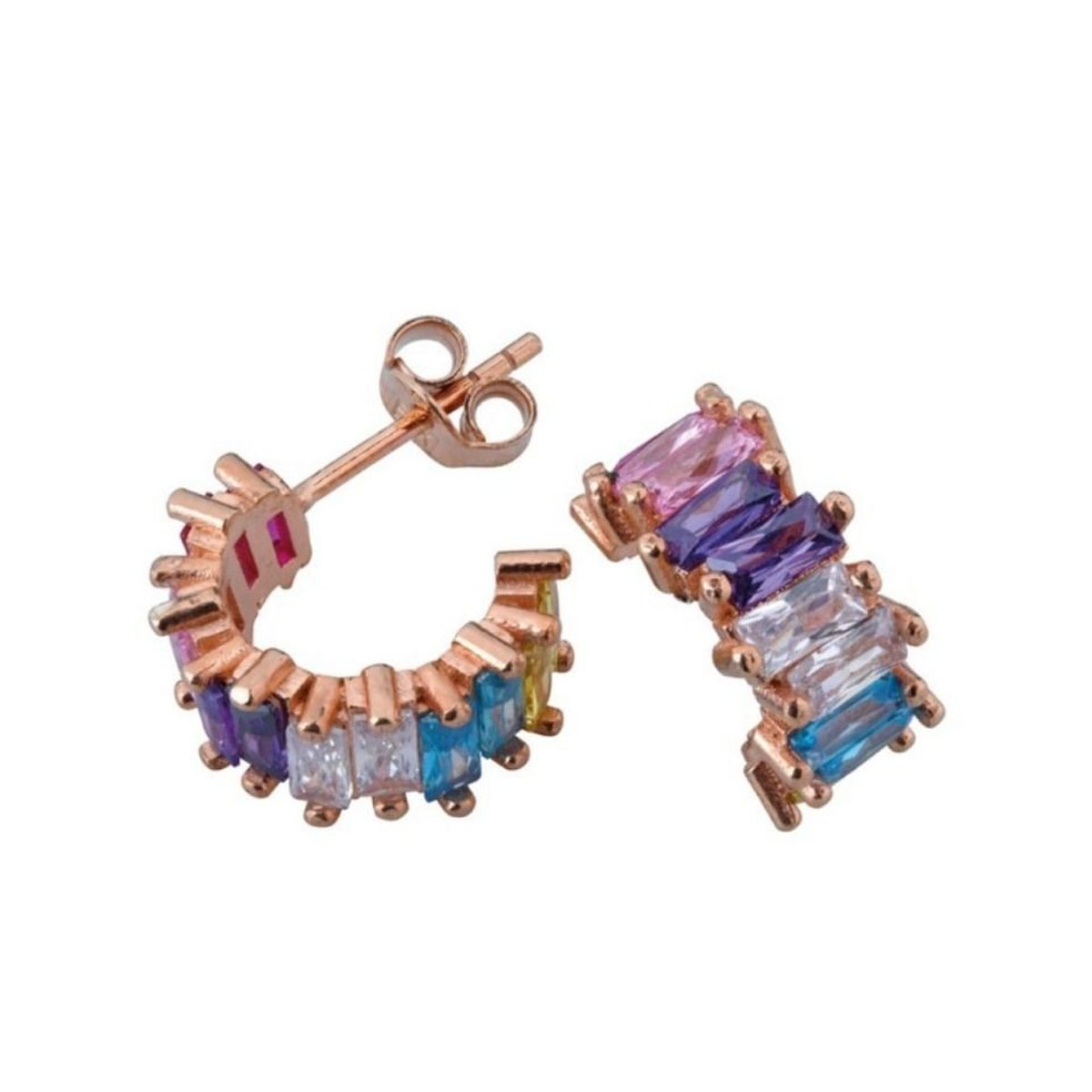 Øreringer Rainbow Sølv