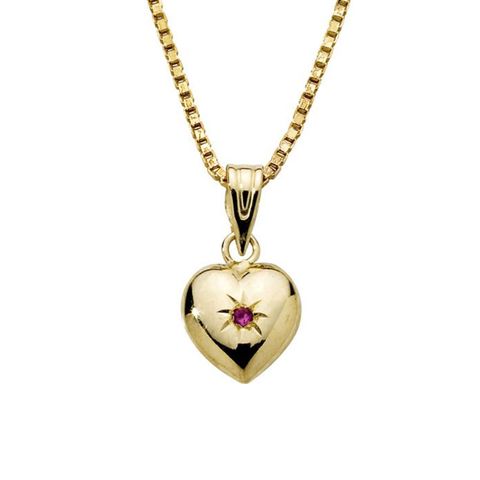 Smykke Hjerte Rubin Gull