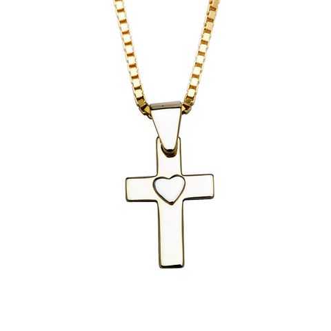 Smykke Kors Hjerte Gull