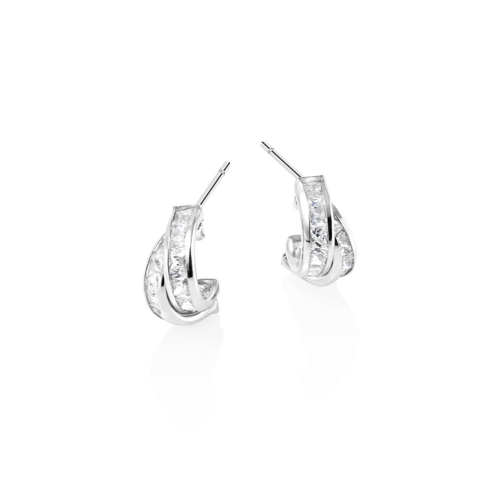 Øredobber 375 Hvitt Gull