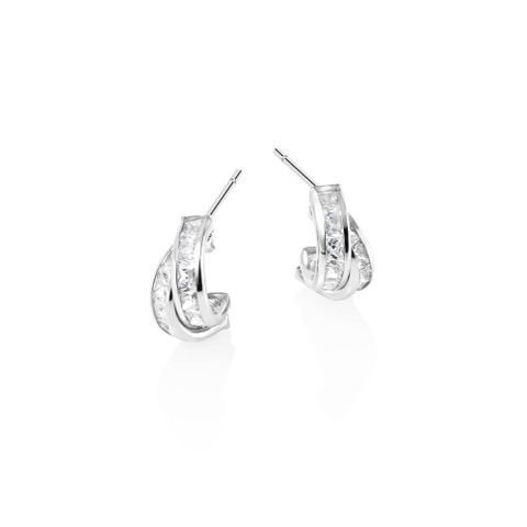 Øredobber 375 Hvitt Gull