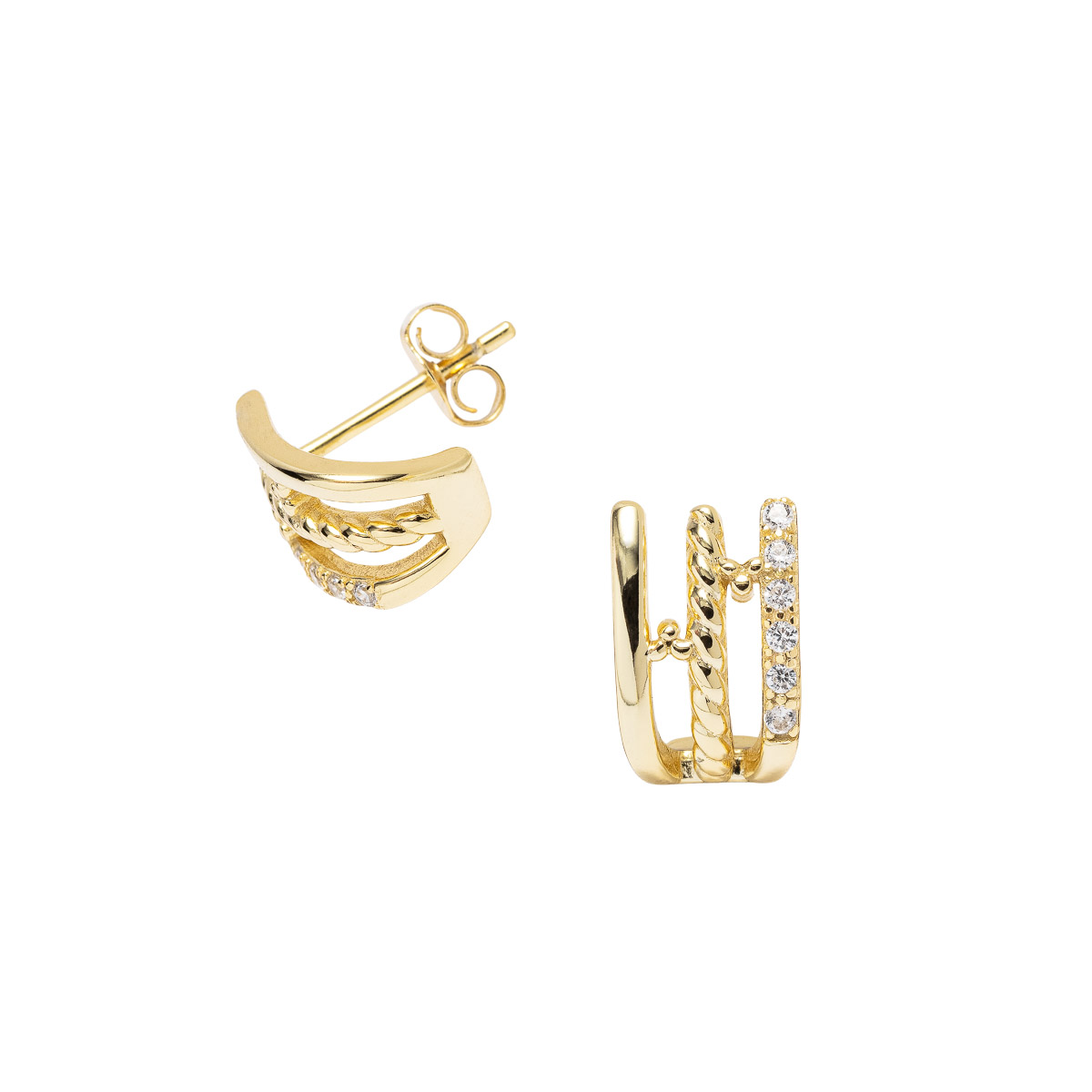 Øredobber 925 Forgylt Sølv 