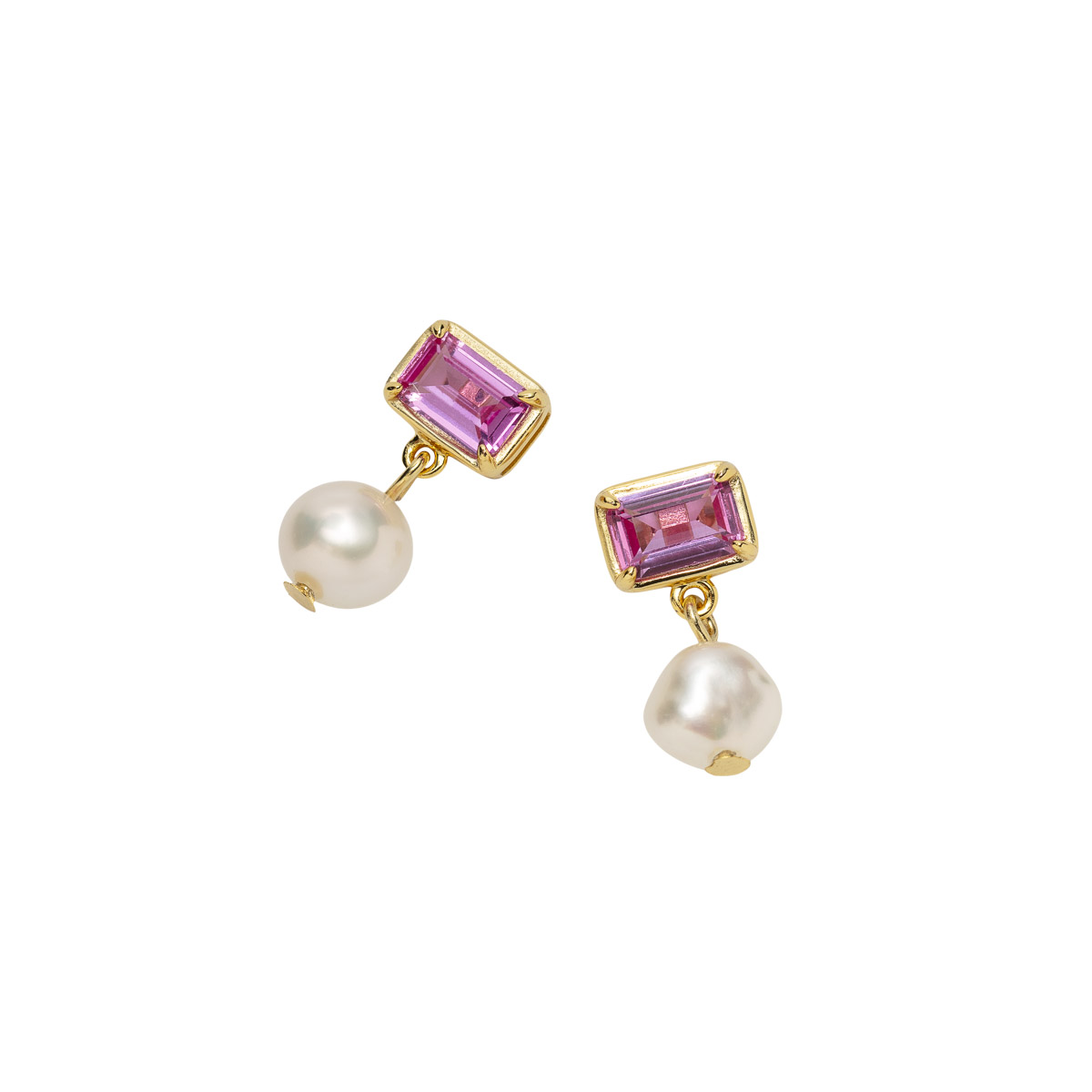 Øredobber 925 Forgylt Sølv Rosa