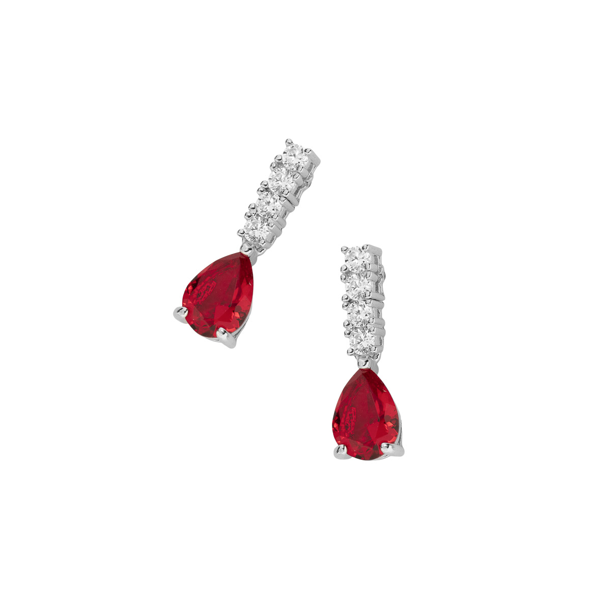 Øredobber 925 Sølv Rød