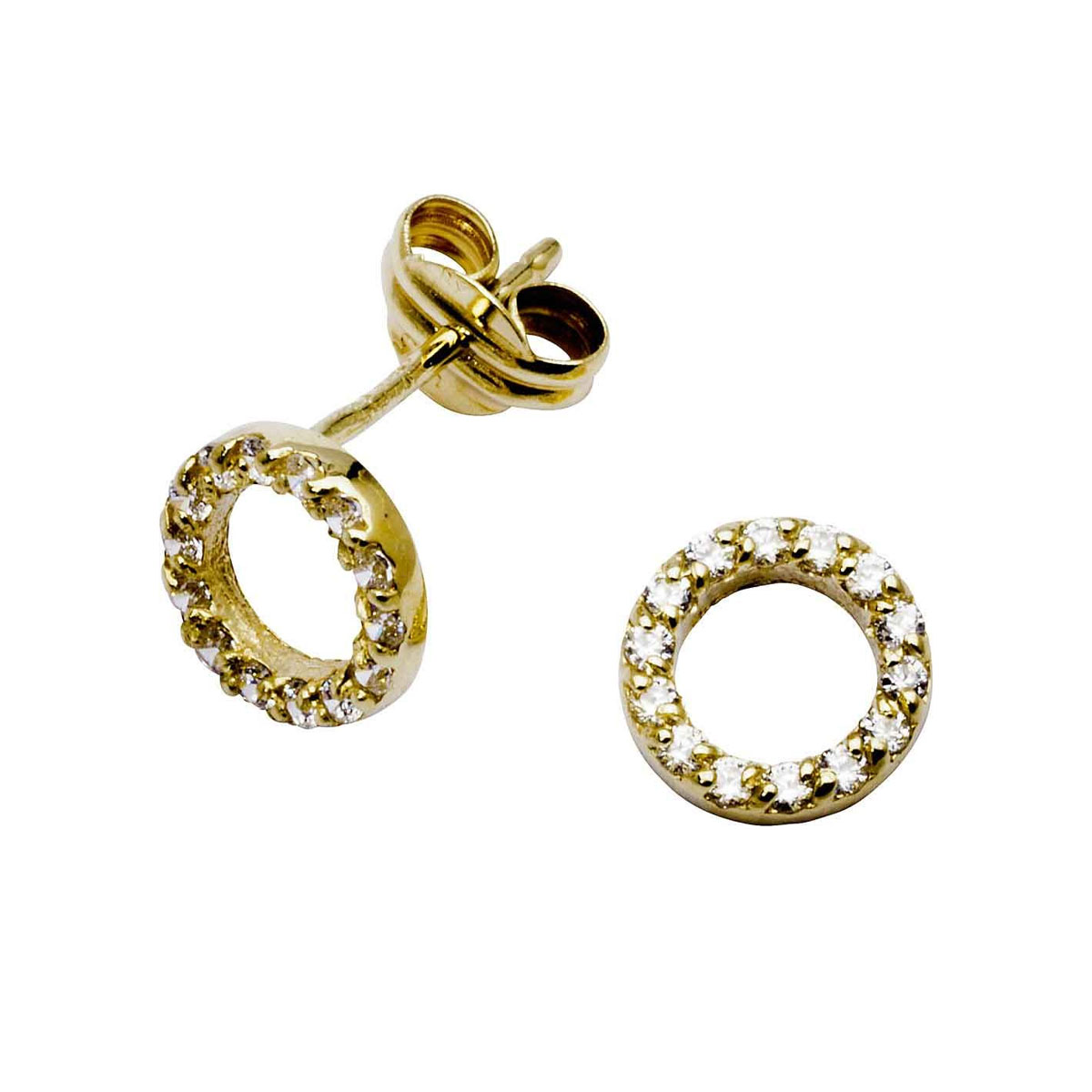 Øredobber Sirkel Gult Gull 