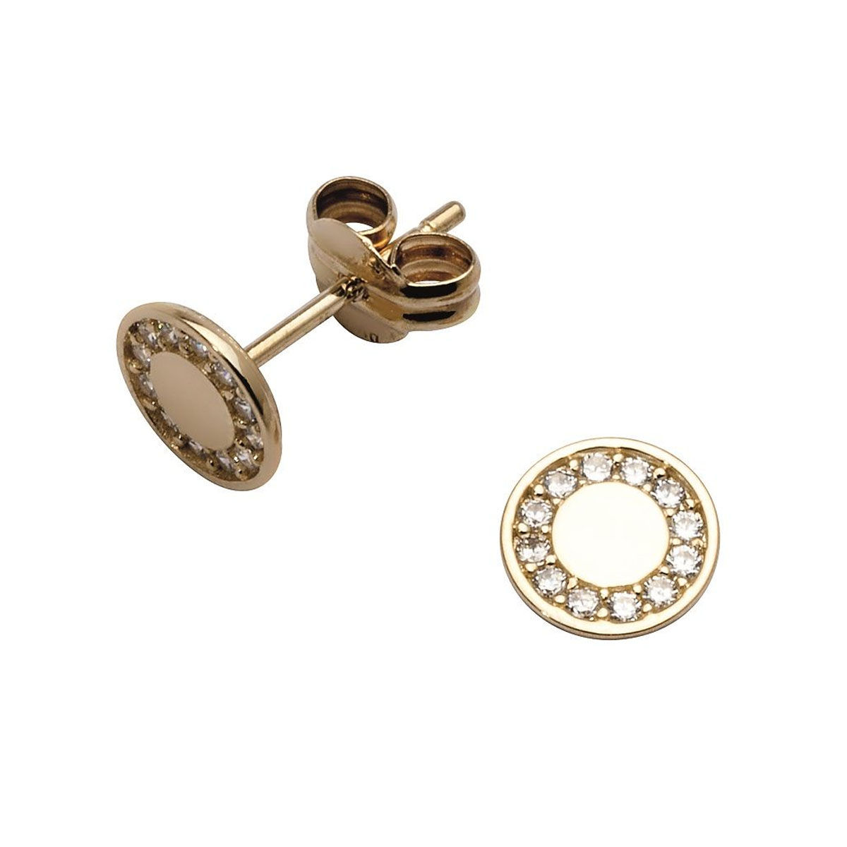 Øredobber Sirkel Plate Gull