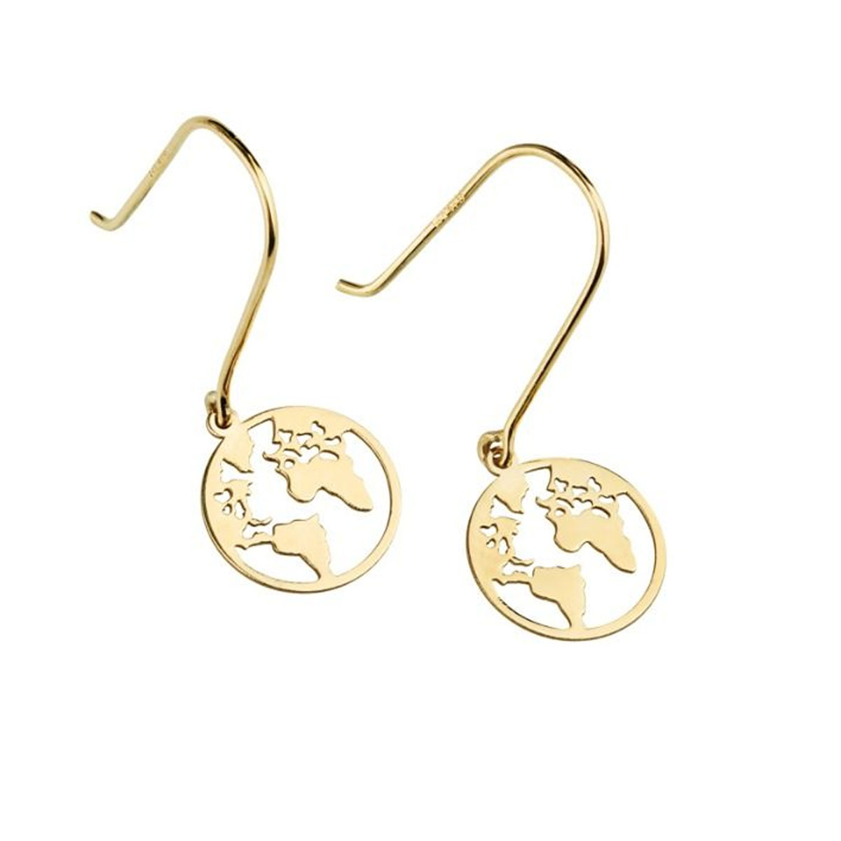 Øredobber Jordklode 375 Gult Gull