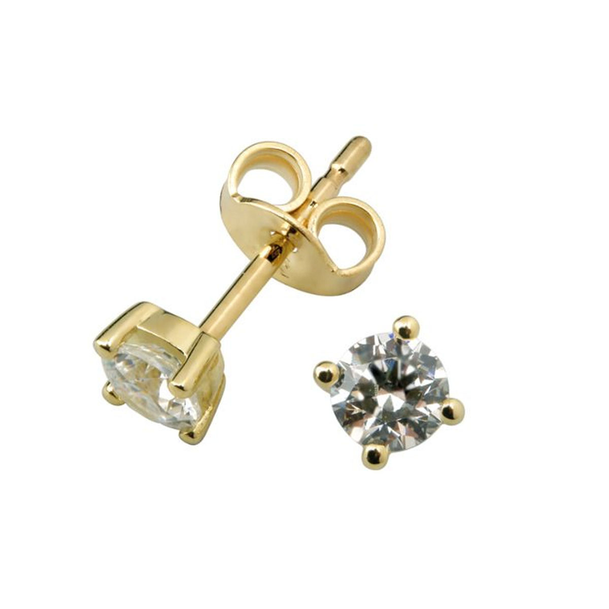 Øredobber Enstens Gult Gull 