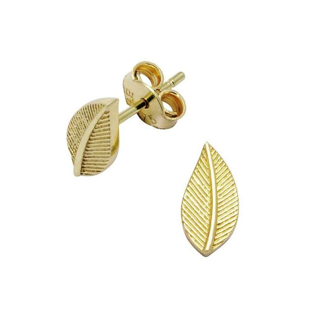 Øredobber Blad Gult Gull 