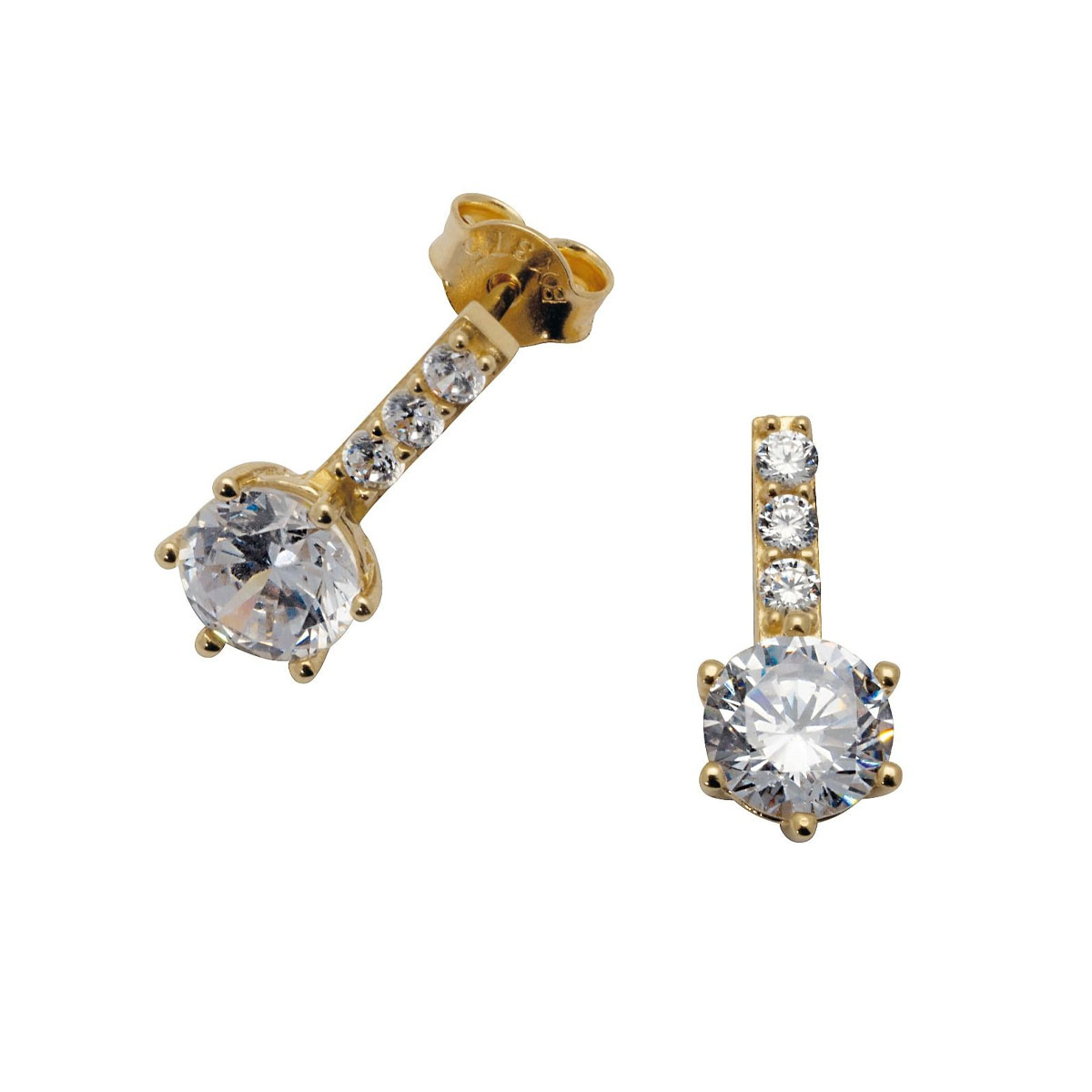 Øredobber Gult Gull 