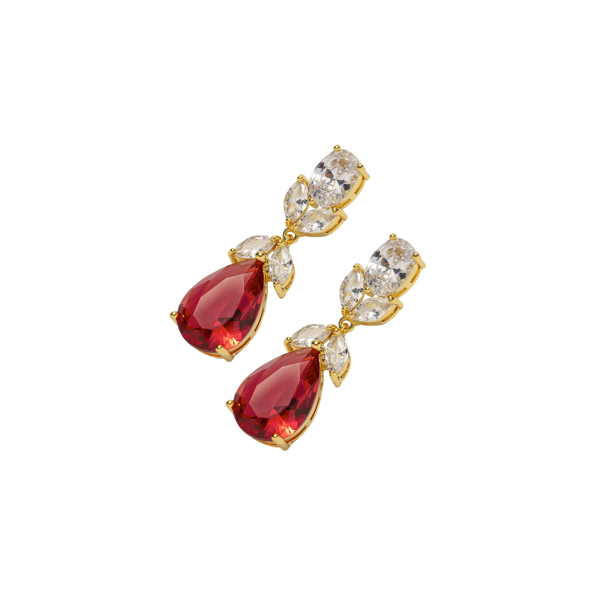 Øredobber Annet Metall Rød