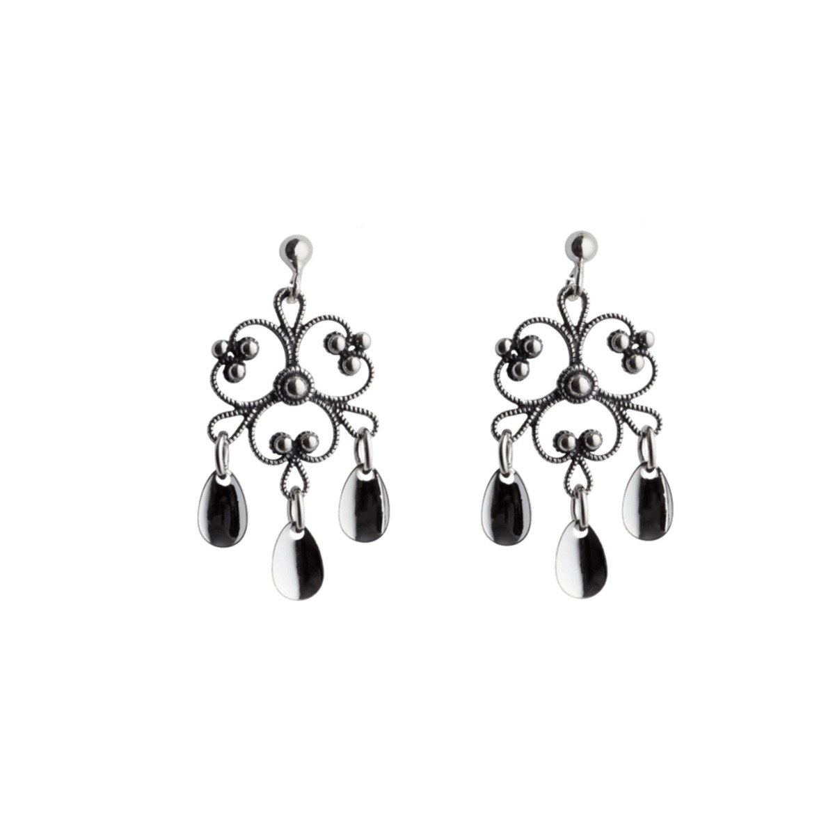 Øredobber 830 Oksidert Sølv