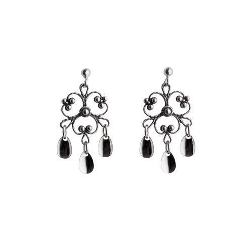 Øredobber 830 Oksidert Sølv