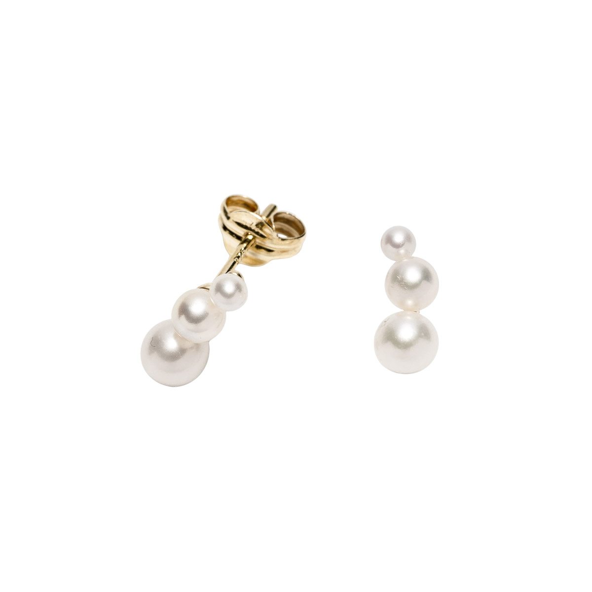 Øredobber Ferskvannsperle 375 Gult Gull 