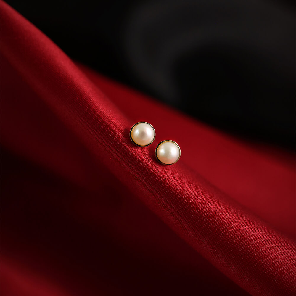 Øredobber Ferskvannsperler 375 Gult Gull