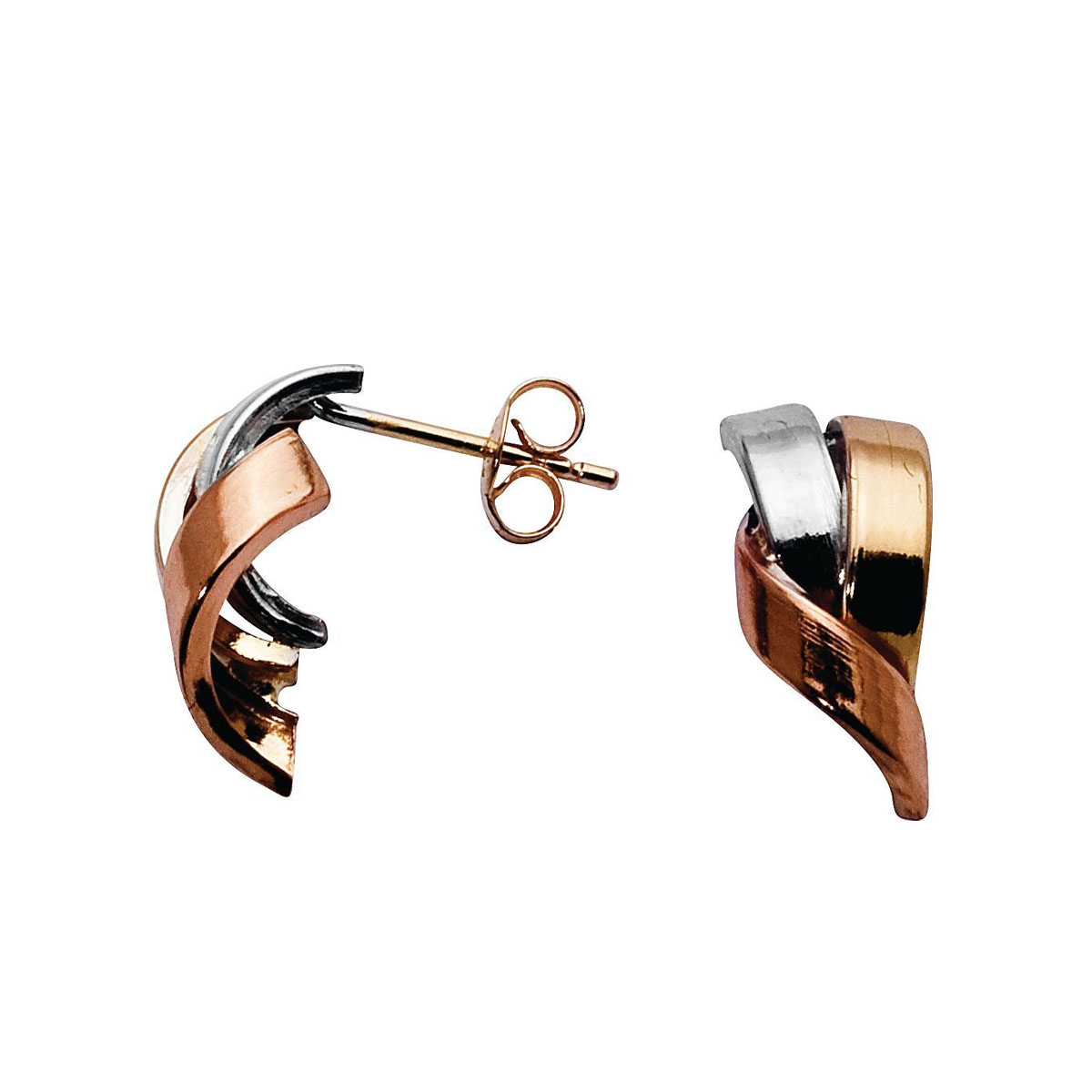 Øredobber Trefarget Gull 