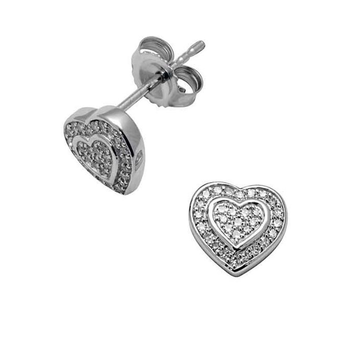 Øredobber Hjerte Diamanter 