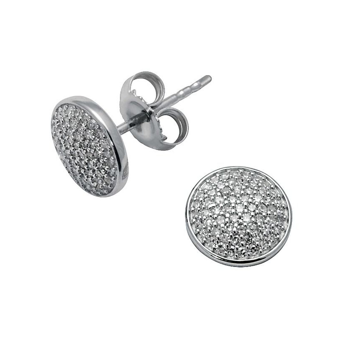 Diamantøredobber 585 Hvitt Gull 0,183 ct.