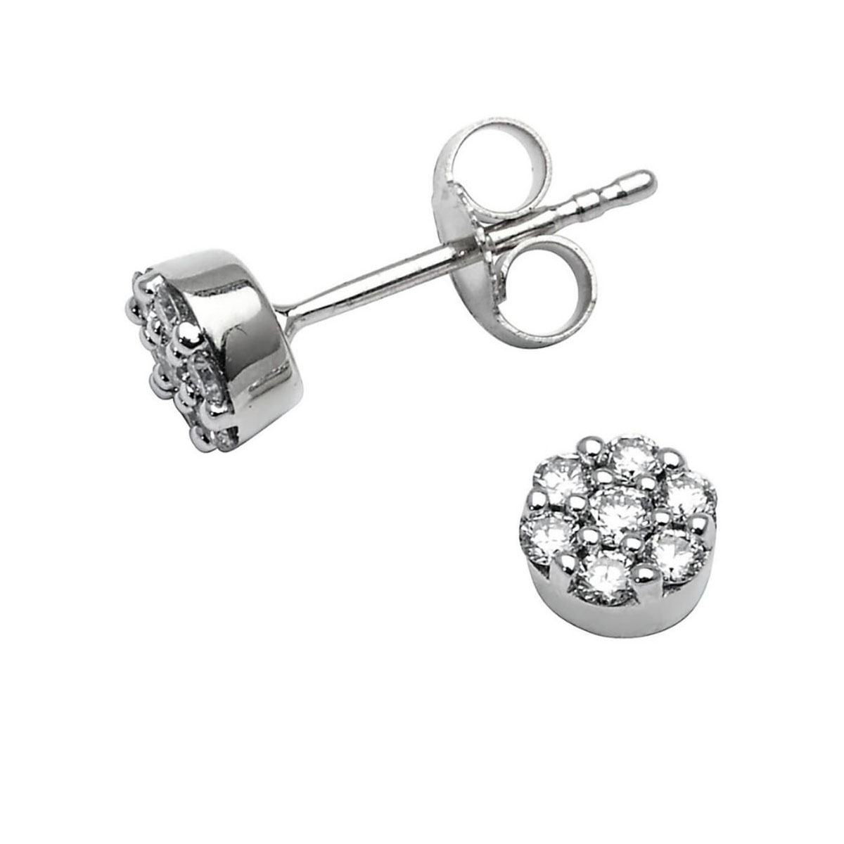 Diamantøredobber 375 Hvitt Gull 0,25 ct.