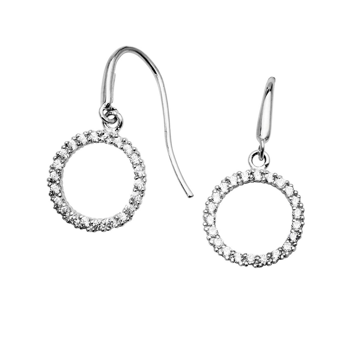 Øredobber Sirkel Hengende Hvitt Gull 