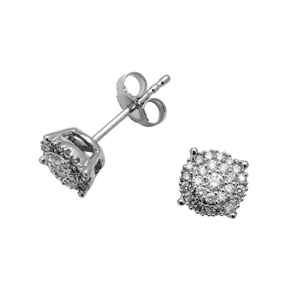 Diamantøredobber 375 Hvitt Gull 0,283 ct.