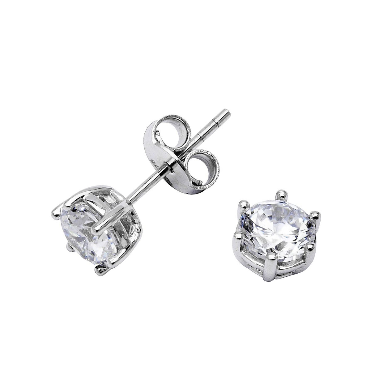 Øredobber 375 Hvitt Gull Stor
